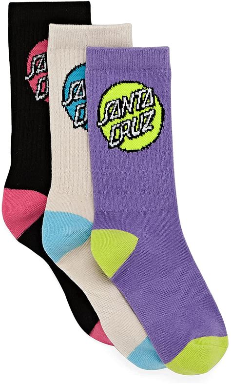 Santa Cruz Pop Dot Sock 3 Pack Womens Fashion Socks One Size Multi