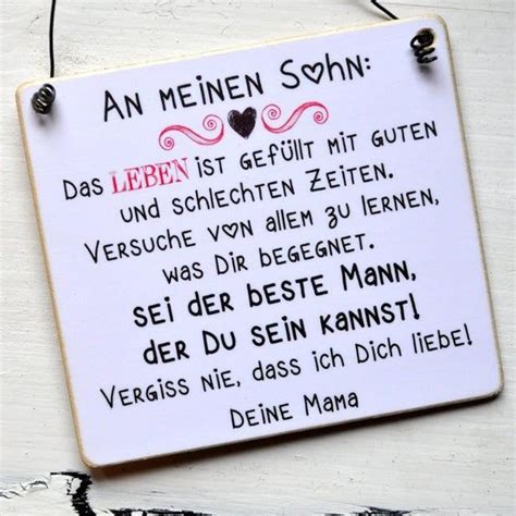 Hichzeitskarte für sohn / ideas originales para regalar dinero en una boda… Schild aus Holz AN MEINEN SOHN | Gedichte für söhne, Söhne geburtstag und Sprüche