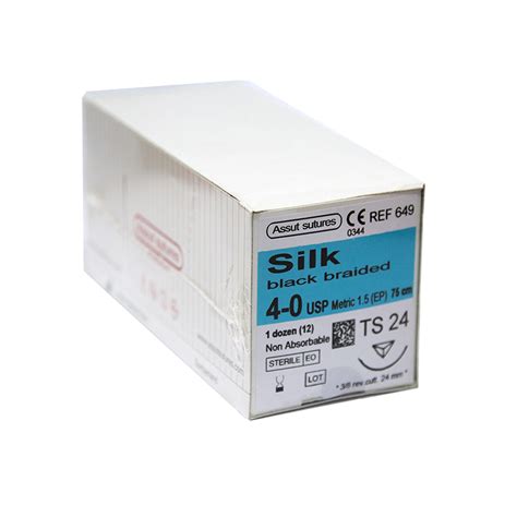Assut Silk Sutures Black 4 0 24mm 38 Rc 75cm 12pk Mds International