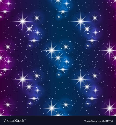 Night Sky With Stars Seamless Pattern Modern Vector Image
