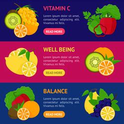 Cartoon Food With Vitamin C Infographics Vector Image