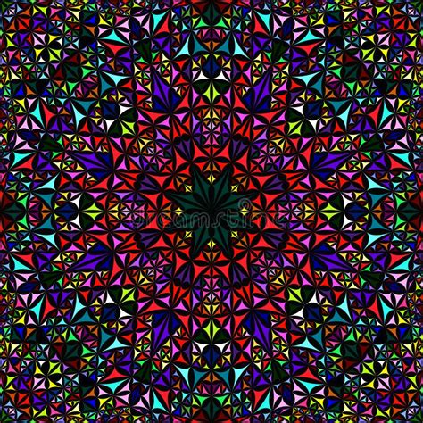 Colorful Seamless Curved Triangle Mosaic Tile Mandala Pattern Wallpaper