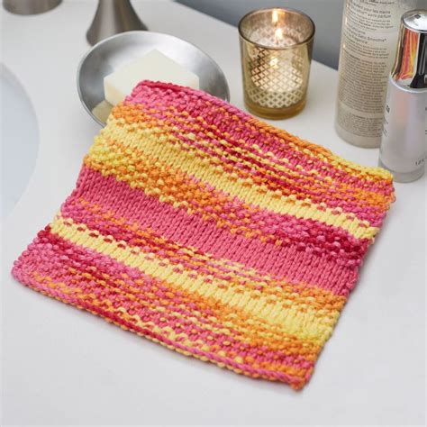 Red Heart Textured Stripes Washcloth Yarnspirations