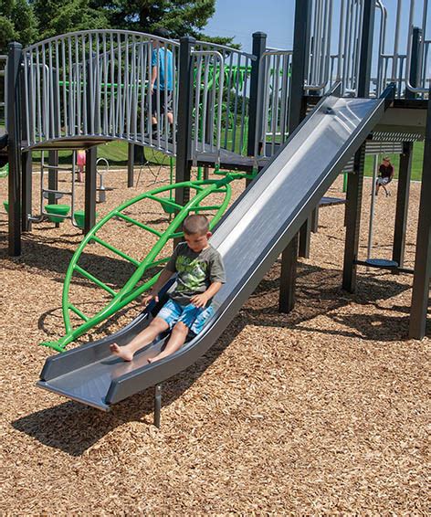 Single Chute Stainless Steel Slide For Playground Commercial