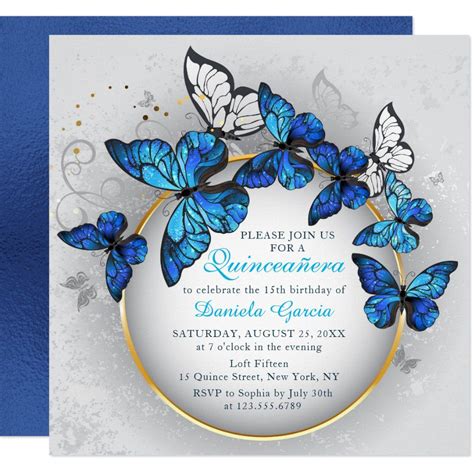 Chic Butterfly Beauty Modern Quincea Era Invitation Zazzle