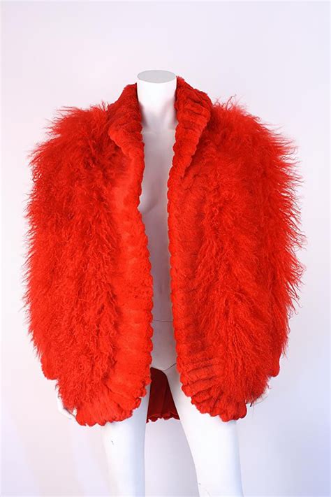 Vintage Red Mongolian Lamb Fur Coat At Rice And Beans Vintage