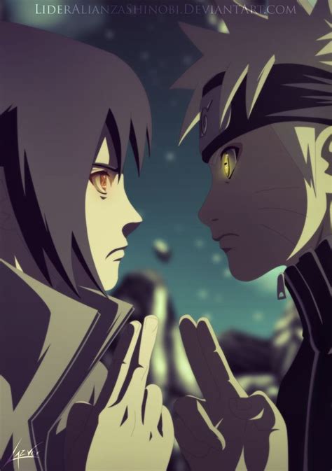 Eternal Rivals Sasuke And Naruto By Lideralianzashinobideviantart