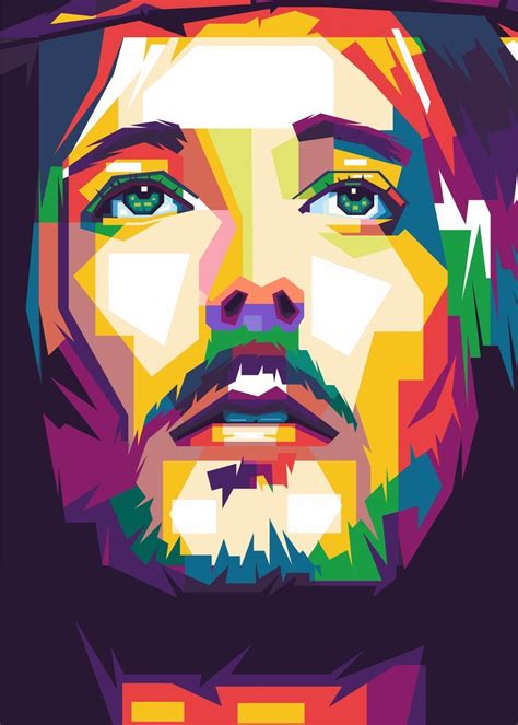 Jesus Christ Metal Poster Ernando Febrian Displate Jesus Artwork