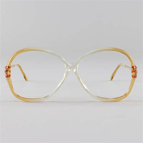 vintage eyeglasses 80s glasses clear yellow eyeglass frame etsy