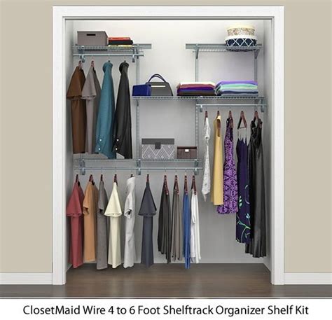 68 from the floor to the top of the. ClosetMaid Wire 4 to 6 Foot Shelftrack Organizer Shelf ...