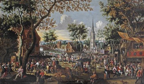 Flemish School 17th Century A Kermesse A View Of A