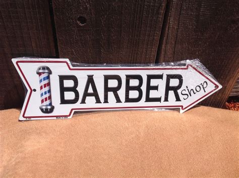 Barber Shop This Way To Arrow Sign Directional Novelty Metal Haircut 17