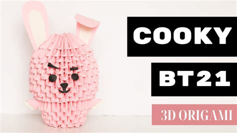 Cooky Bt21 3d Origami Tutorial Youtube