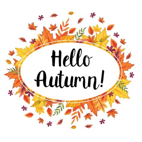 Premium Vector Hello Autumn Template Card Greetings