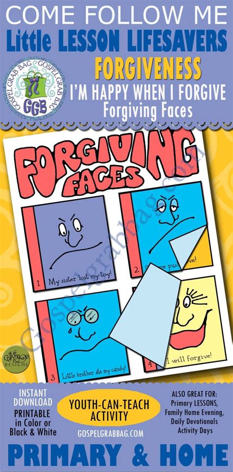 Forgiveness Activity Im Happy When I Forgive Forgiving Faces