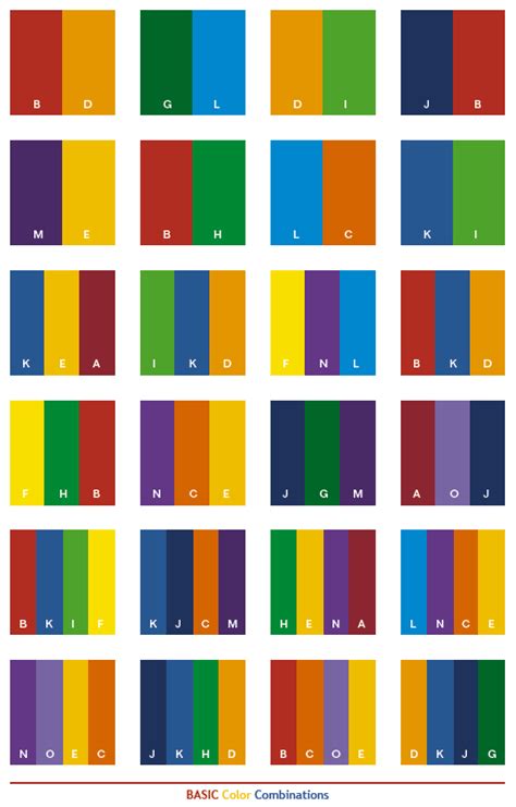 Basic Color Schemes Color Combinations Color Palettes For Print Cmyk