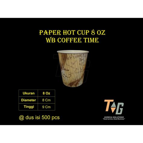 Jual Paper Hot Cup 8 Oz Motif Coffee Time Ripple Gelombang Isi 25 Pcs
