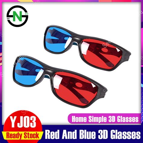 Seenew Yj03 Black Frame Universal 3d Plastic Glassesred Blue Cyan 3d