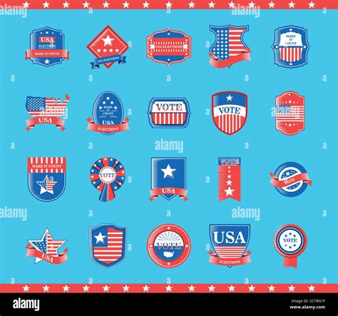 Usa Elections And Vote Detailed Style Icons Bundle Design Presidents