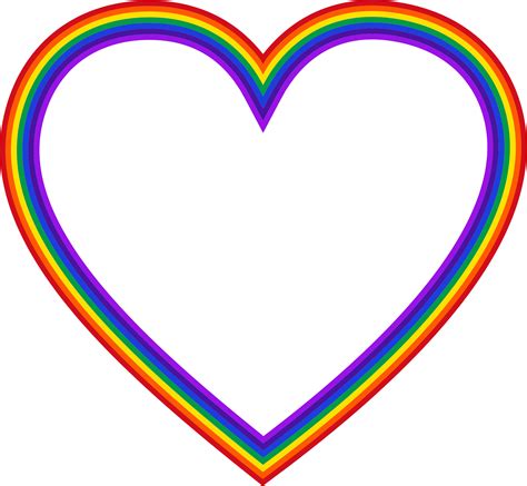 Png Rainbow Heart Frame Outline