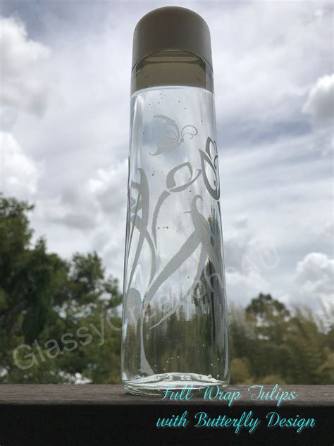 Custom Water Bottle Etched Glassware Personalised Water Etsy