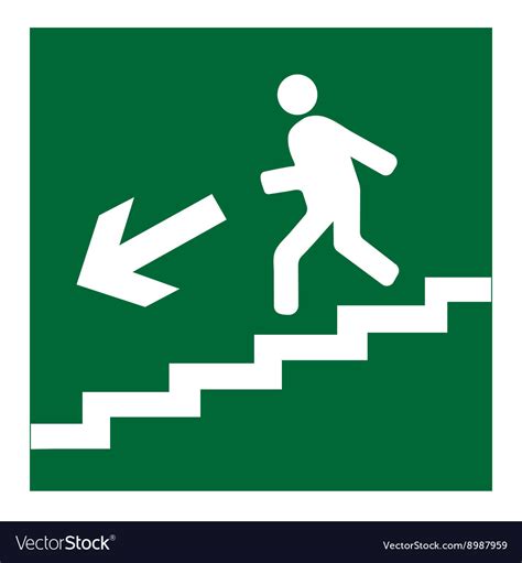 Man On Stairs Going Down Symbol Royalty Free Vector Image
