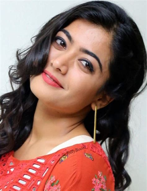 Indian Model Rashmika Mandanna Long Hair Face Close Up Rashmeka