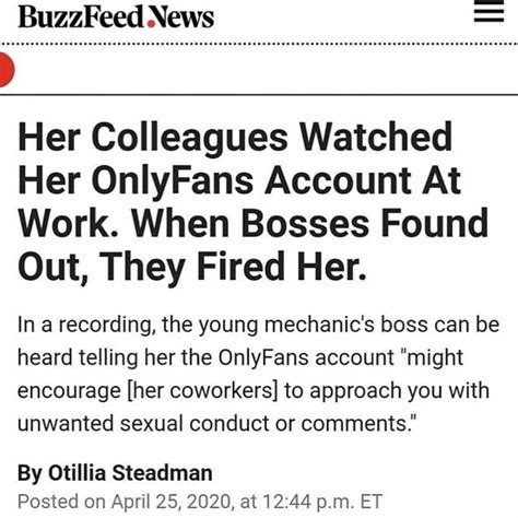 Buzzfeed News Her Colleagues Watched Her Onlyfans Account At Work When Bosses Found Out They