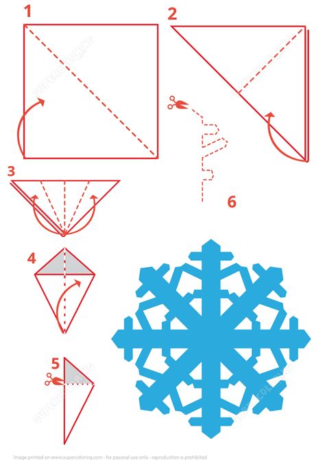 Cutting paper snowflakes is such a classic winter activity and fun for all ages! Snowflake Folding Instructions | Free Printable Papercraft ...