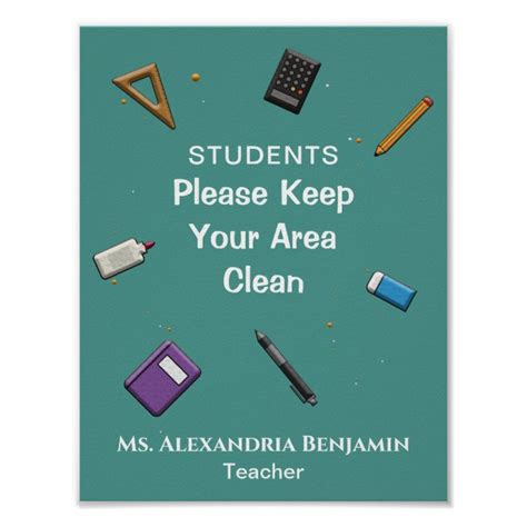 Cleanliness Keep Your Area Clean School Students Postercleanliness Keep