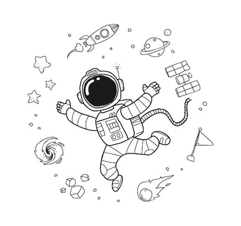 Premium Vector Astronaut Doodle