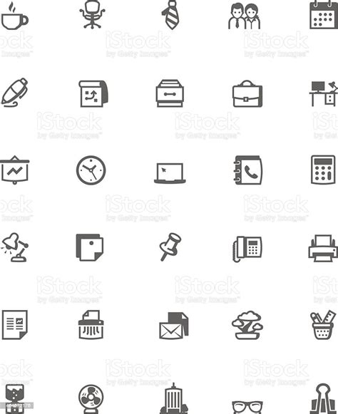 Vector Office Icon Set Stock Illustration Download Image Now 2015