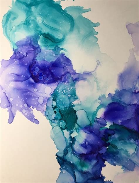 Alcohol Ink Painting Watercolor Splash Art Color Collage