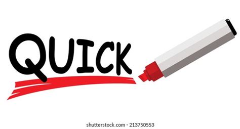 Red Marker Underlining Word Quick Stock Vector Royalty Free 213750553