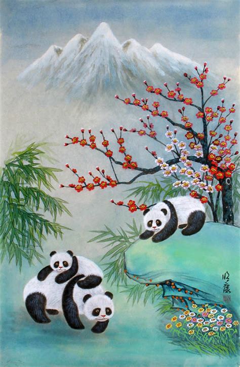 Chinese Panda Painting 4207004 45cm X 65cm18〃 X 26〃
