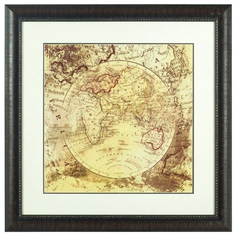 Framed Vintage Map Wall Art Modern And Contemporary Wall Art