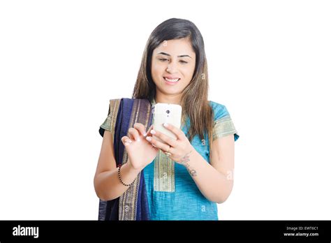 1 Indian Business Woman Dialing Cell Phone Stock Photo Alamy
