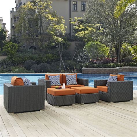 Smith and hawken furniture hollywood regency decorating. Sojourn 5 Piece Outdoor Patio Sunbrella® Sectional Set