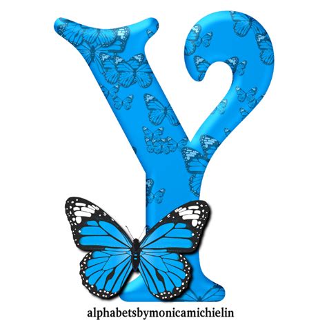 M Michielin Alphabets Alfabeto Borboleta Azul Blue Butterfly Alphabet