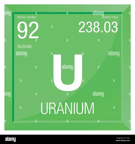 Uranium Symbol Element Number 92 Of The Periodic Table Of The Elements