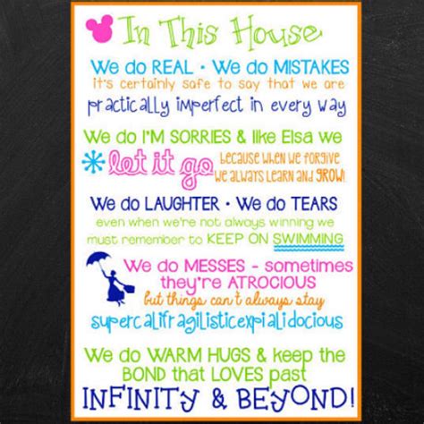 Adorable We Do Disney House Rules Poem11x16 Instant Digital