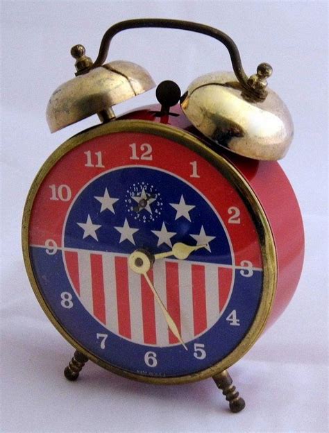 Vintage Stars And Stripes Wind Up Alarm Clock By Lux Time Division Of