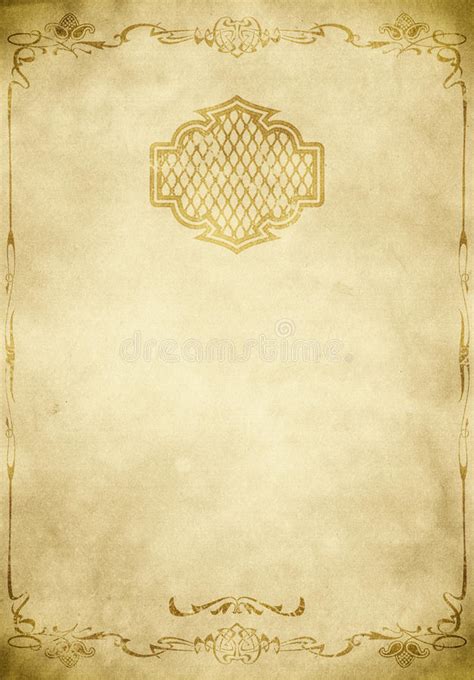 Old Paper Background With Decorative Vintage Border Stock