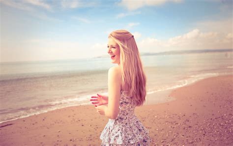 Wallpaper Sunlight Women Outdoors Model Blonde Sunset Sea Long Hair Sand Love