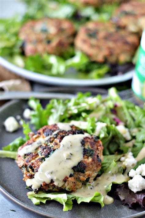 Keto Spinach Feta Turkey Burgers Easy Healthy Dinner Idea