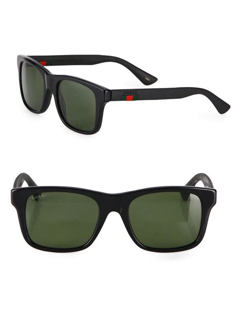 gucci 53mm square sunglasses in black for men lyst