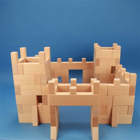 Castle Made Of 170 Wooden Building Blocks Sets With Large Wooden