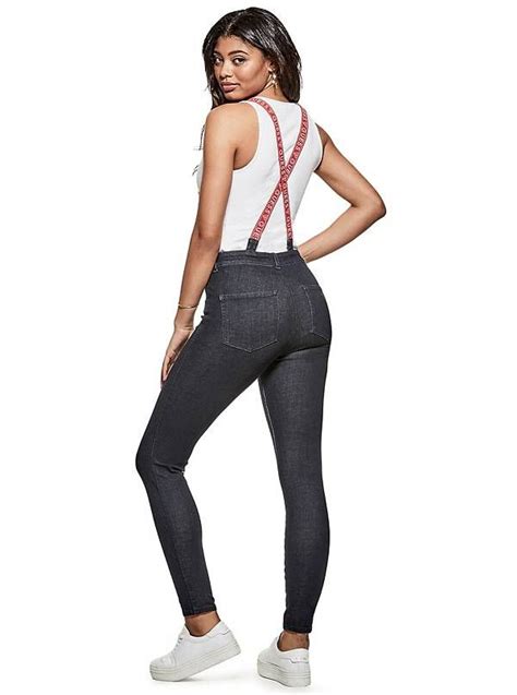 high rise jeans with attached guess suspenders suspender jeans guess