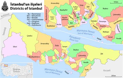 Map Of Istanbul Boroughs Districts And Neighborhoods