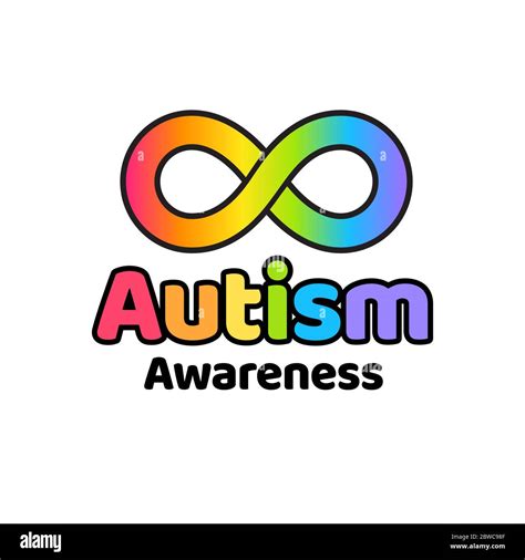 Autism Awareness Symbol Rainbow Infinity Sign And Text Autistic